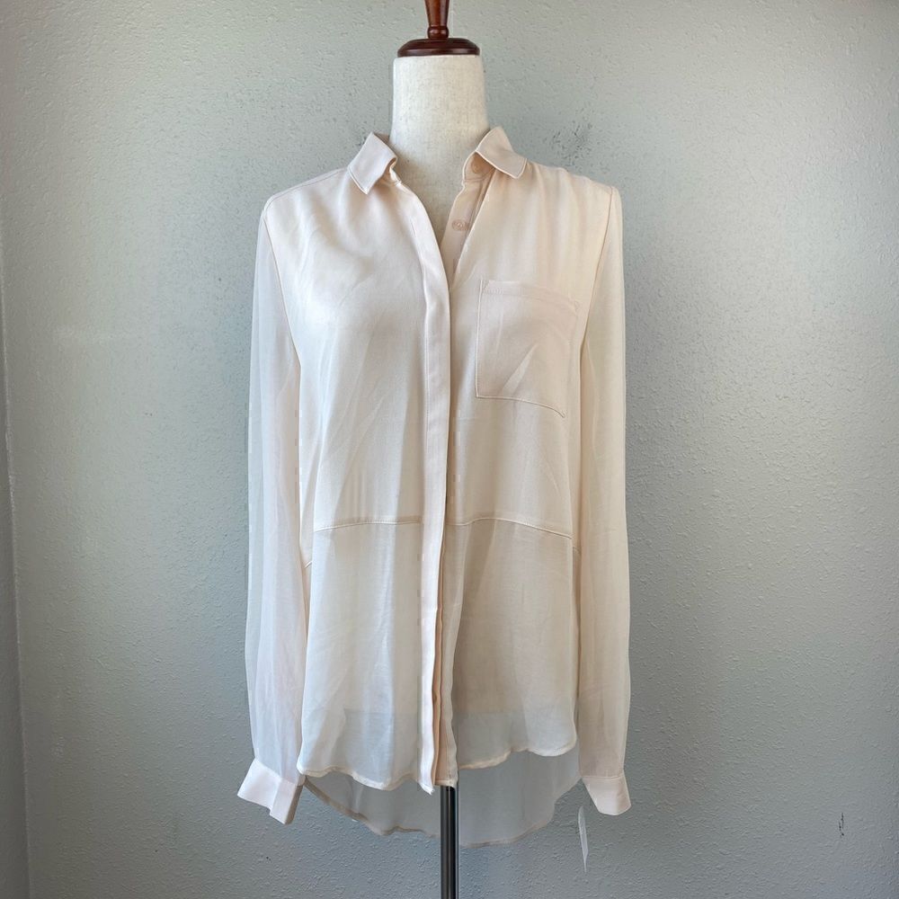 NWT Lush Cream Button Down Blouse Top Size M EUC